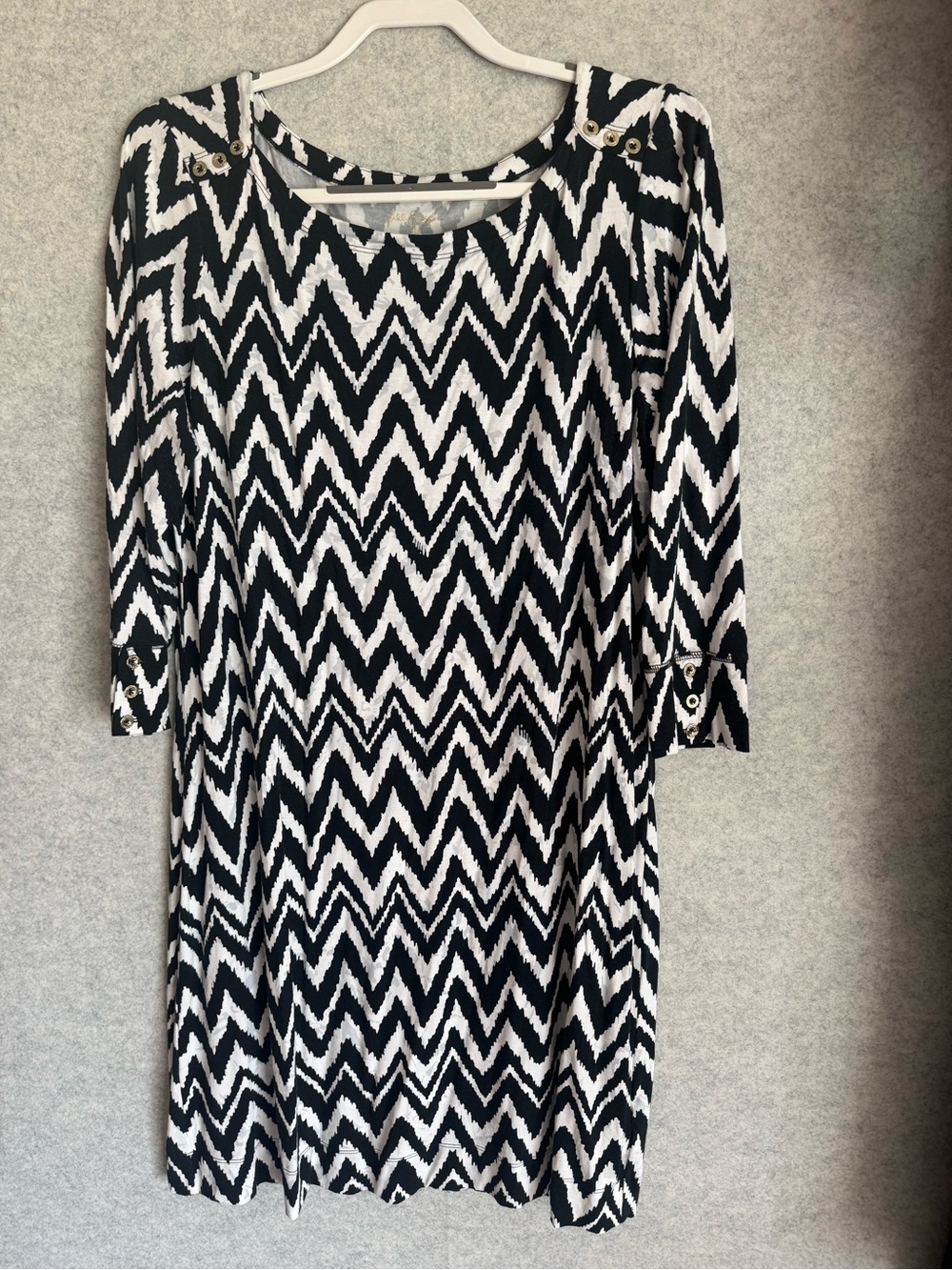 Lilly Pulitzer Black & White Chevron Midi Dress
